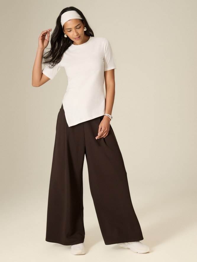 4F T-shirt regular gładki damski - biały S