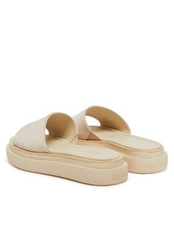 Calvin Klein Klapki Flatform Slide Jacq HW0HW02461 Écru