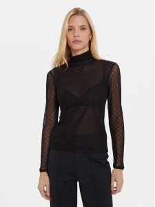 Morgan Bluzka 252-TMESH Czarny Slim Fit