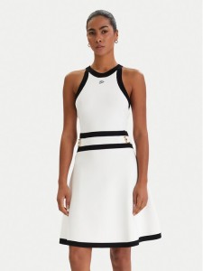 KARL LAGERFELD Sukienka dzianinowa B1W13004 Biały Regular Fit