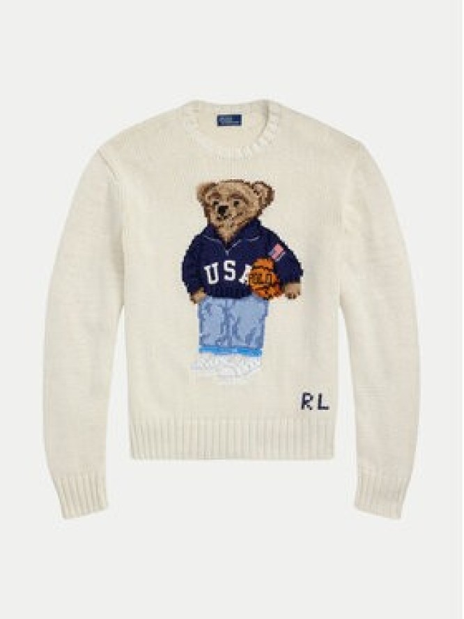 Polo Ralph Lauren Sweter 211966255001 Écru Relaxed Fit