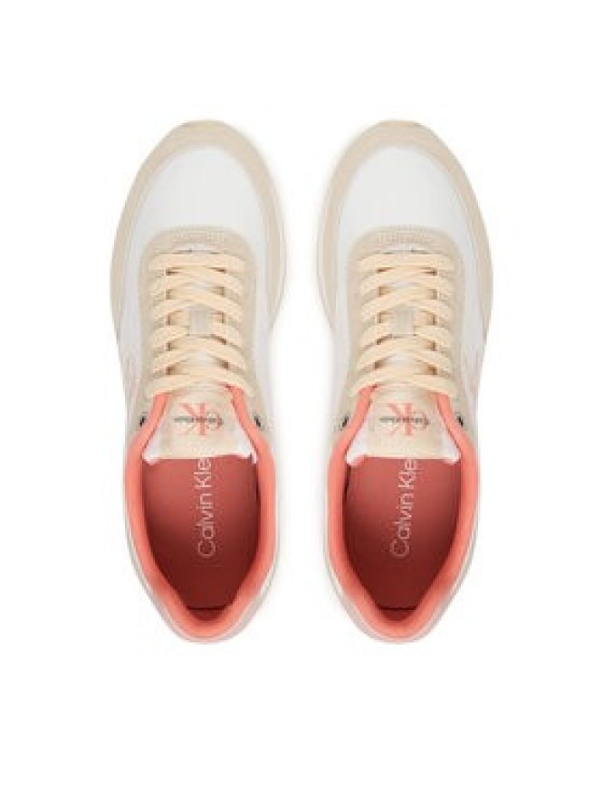 Calvin Klein Sneakersy Retro Runner Lace Up YW0YW01990 Biały