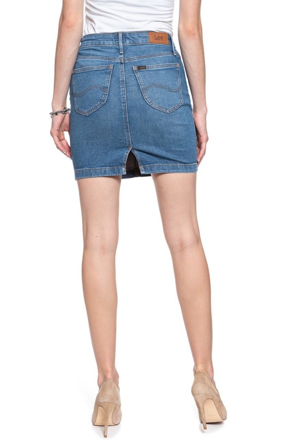 SPÓDNICA JEANSOWA LEE MID SKIRT SIMPLE FOCUS L38JLTZJ 112108227