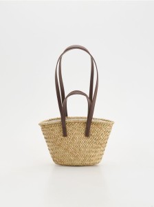 Pleciona torebka - kremowy