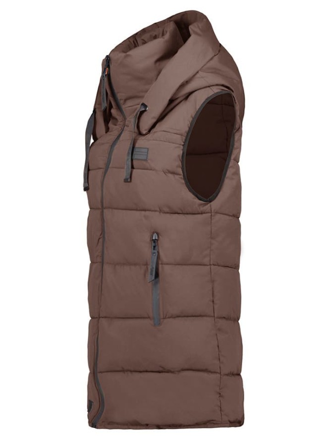 Geographical Norway Kamizelka pikowana "Dolbar" w kolorze ciemnobrązowym rozmiar: S