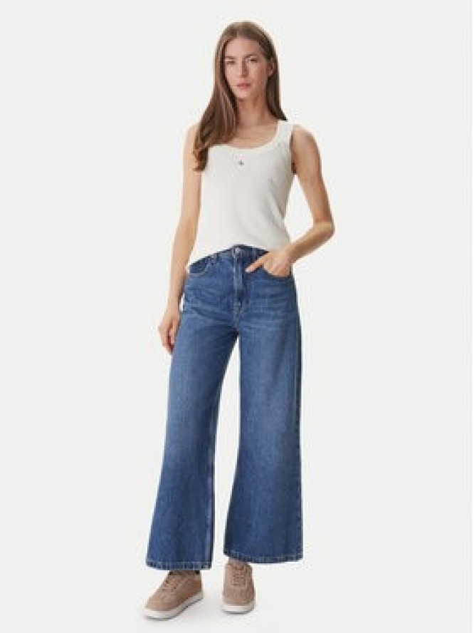 Calvin Klein Jeans Top LV047F355G Beżowy Slim Fit