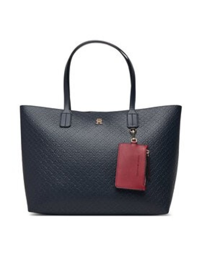 Tommy Hilfiger Torebka Th Icon Tote Mono AW0AW19004 Granatowy