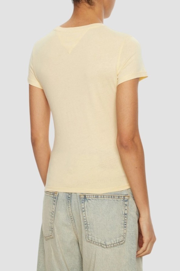 TOMMY JEANS Żółty t-shirt damski, Rozmiar L