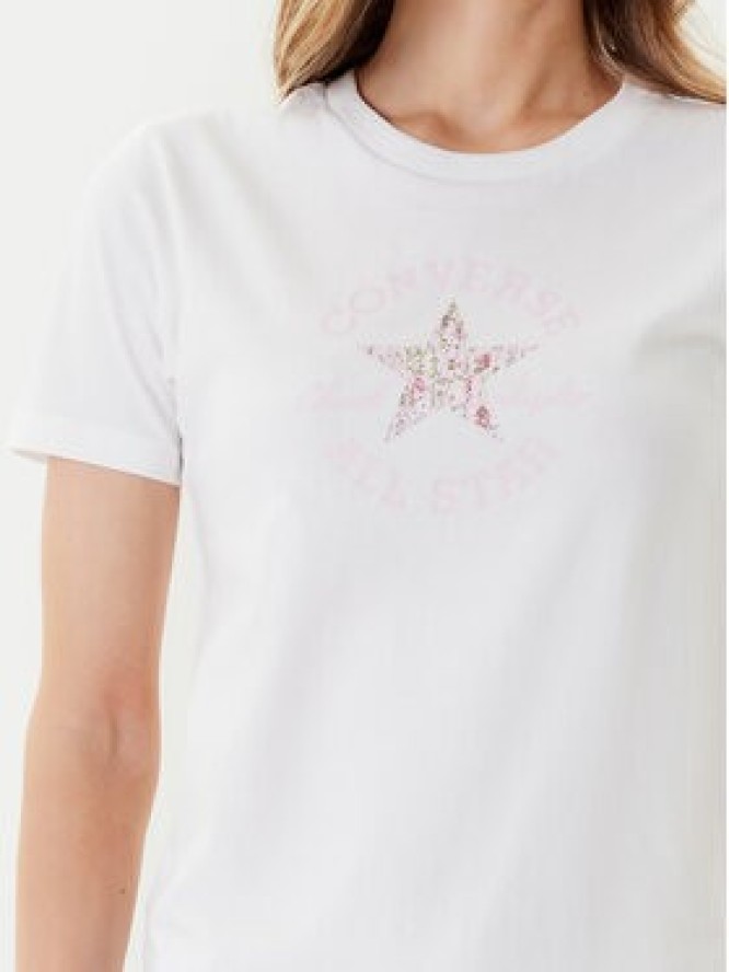 Converse T-Shirt Floral Chuck Taylor 10027751-A01 Biały Regular Fit