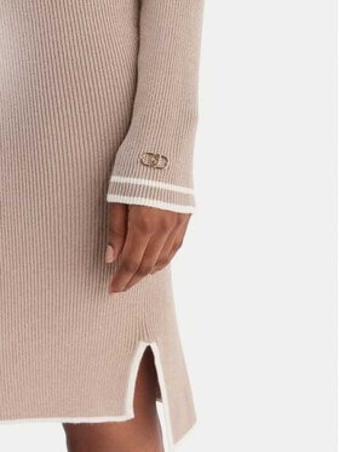 Liu Jo Sport Sukienka dzianinowa TF5028 MS49I Beżowy Regular Fit