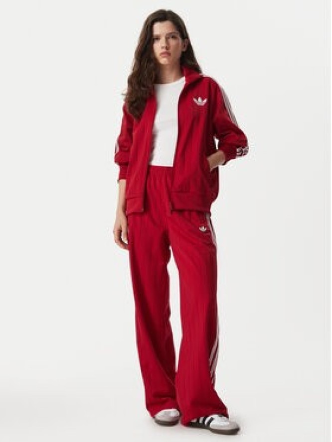 adidas Bluza Pinstripe Firebrid Loose Tracktop KS9984 Czerwony Regular Fit
