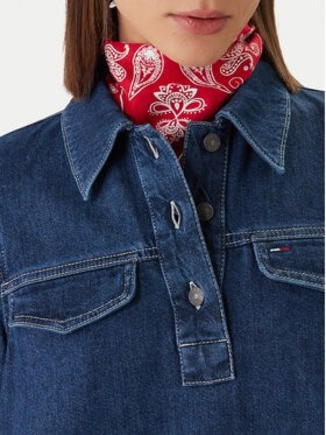 Tommy Jeans Sukienka jeansowa DW0DW22989 Granatowy Regular Fit