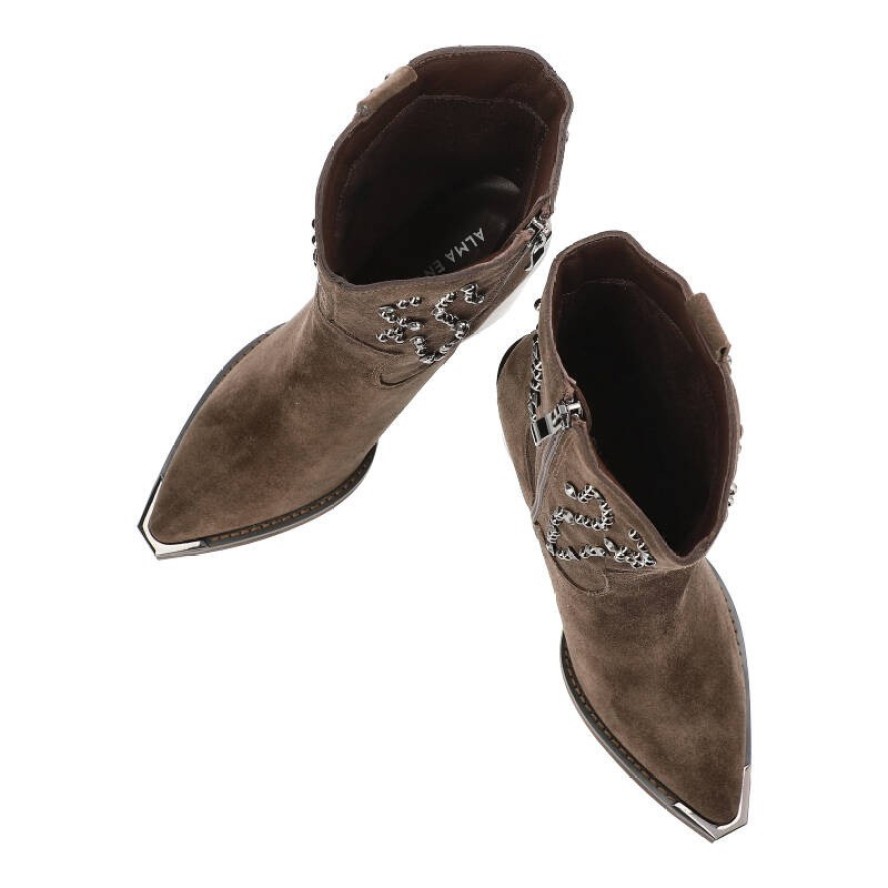 Brązowe Kowbojki Alma en Pena Stylowe Buty Damskie