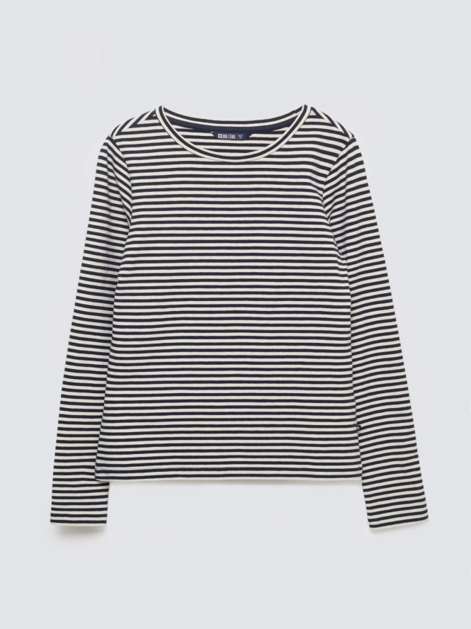 Bluzka damska w paski granatowa Vensa 403