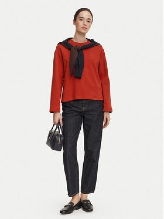 Tommy Hilfiger Bluzka WW0WW51740 Czerwony ciemny Relaxed Fit
