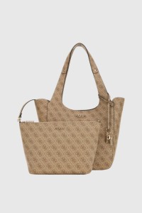 GUESS Beżowa shopperka damska Calista 2 In 1
