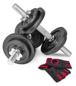 Zestaw hantli żeliwnych do treningu siłowego 2x10kg Hop-Sport regulowana