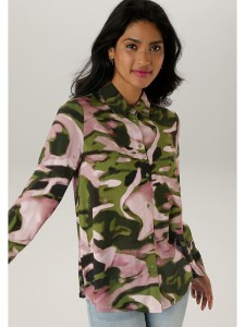 Aniston Bluzka w kolorze szaroróżowo-zielonym rozmiar: 40