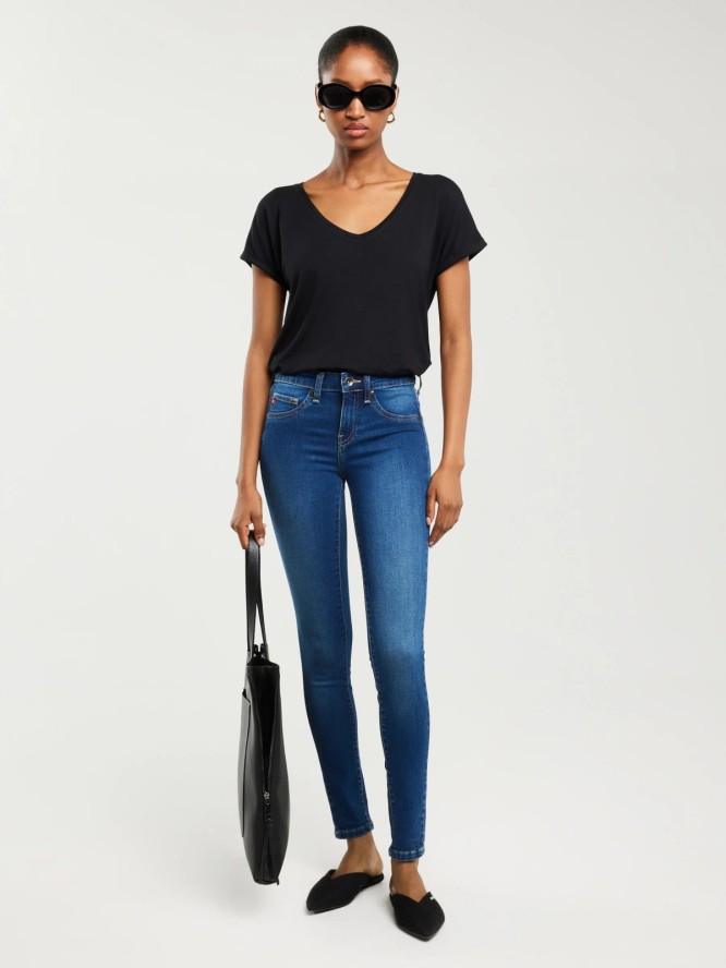 Jeansy damskie super skinny niebieskie Destiny 358