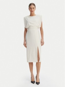 Rinascimento Sukienka koktajlowa CFC0127570003 Biały Slim Fit