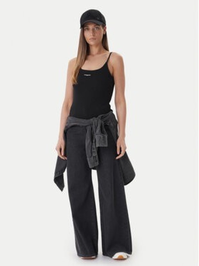 Tommy Jeans Top DW0DW22278 Czarny Slim Fit