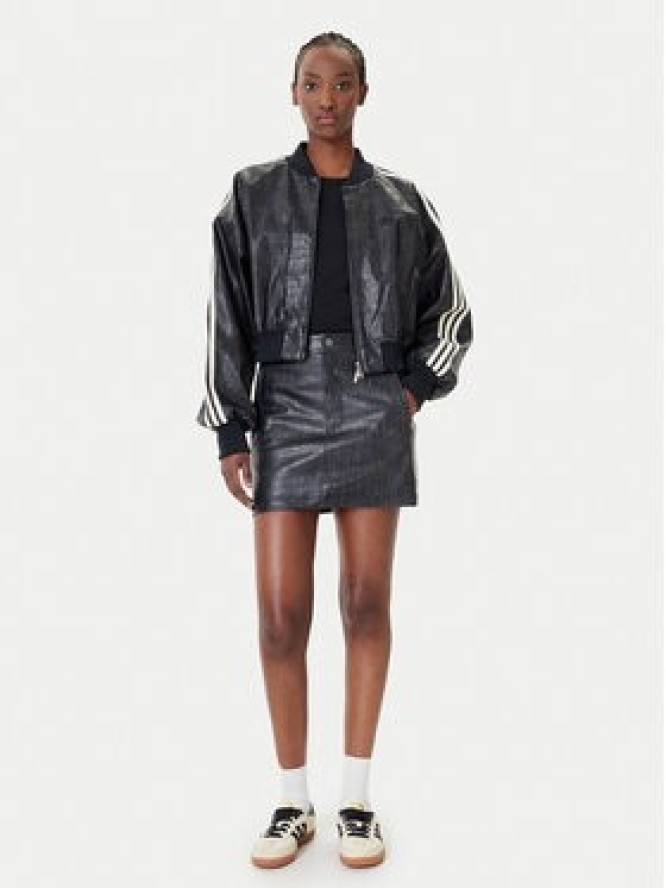adidas Kurtka z imitacji skóry Pleather KE5035 Czarny Oversize