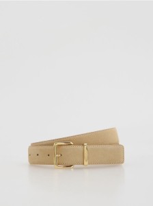 Skórzany pasek - beżowy