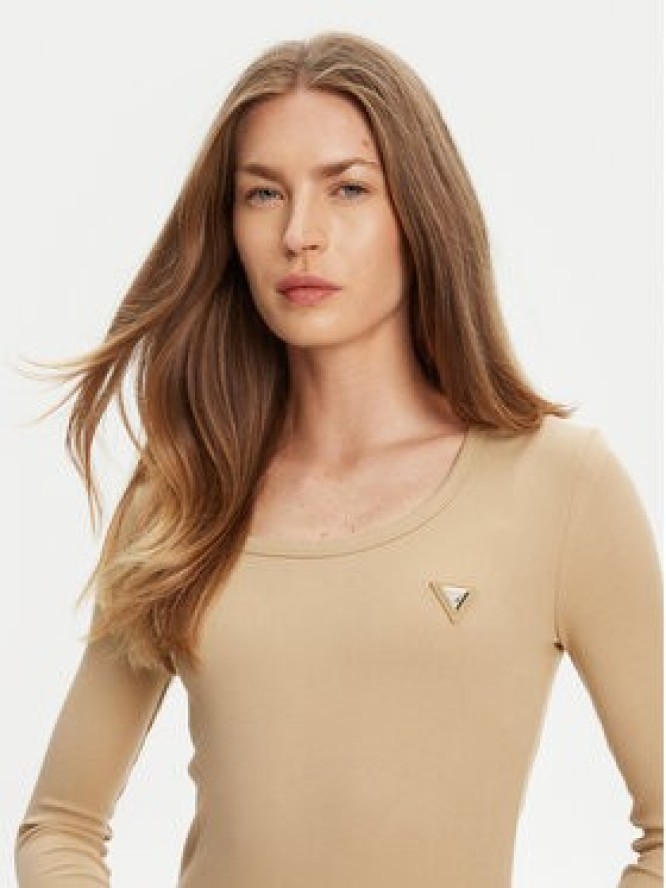 Guess Bluzka V4BP07 K8RT2 Beżowy Regular Fit