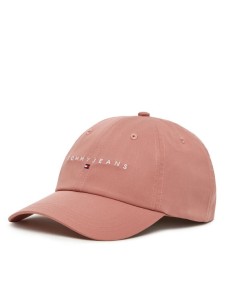 Tommy Jeans Czapka z daszkiem Linear Logo 6 Panel AW0AW16868 Różowy