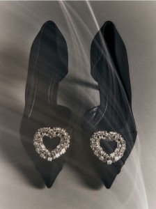 Czółenka z aplikacją - czarny