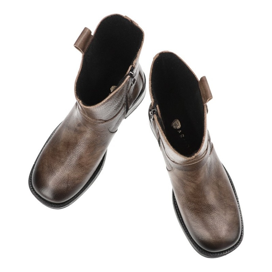 Brązowe Botki Armodo Modne Kowbojki Damskie