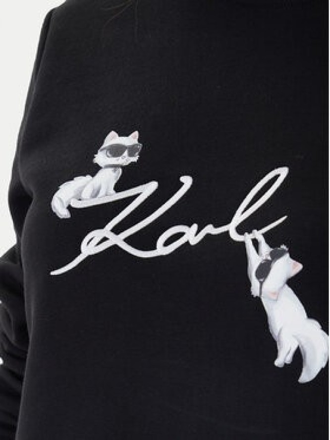 KARL LAGERFELD Bluza B1W20031 Czarny Regular Fit