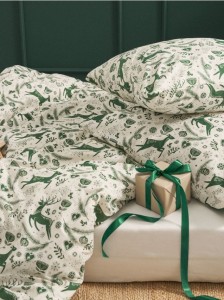 Komplet pościeli ze świątecznym wzorem - zielony