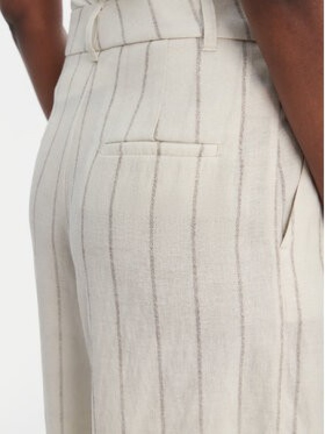 Eleh Spodnie materiałowe SS260272 Écru Relaxed Fit