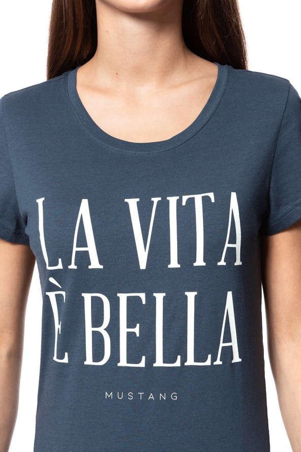 MUSTANG T SHIRT DAMSKI Alexia C Print Blue Nights 1009053 4085