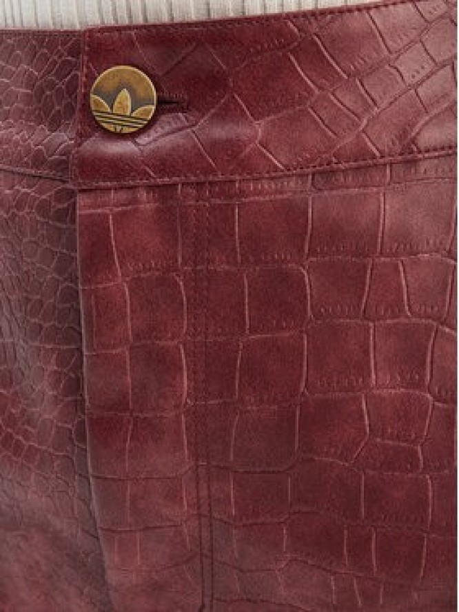 adidas Spódnica z imitacji skóry Pleather KD8785 Bordowy Regular Fit