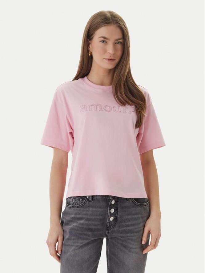 ONLY T-Shirt Rhine 15368901 Różowy Boxy Fit