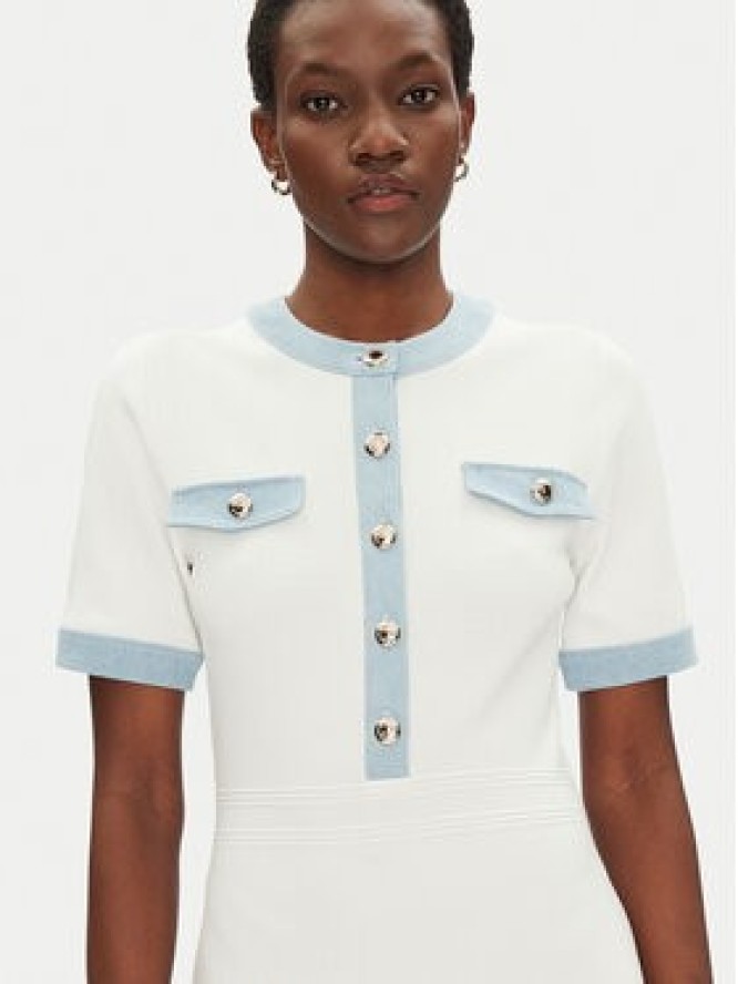 Morgan Sukienka dzianinowa 251-RMROME M Biały Regular Fit