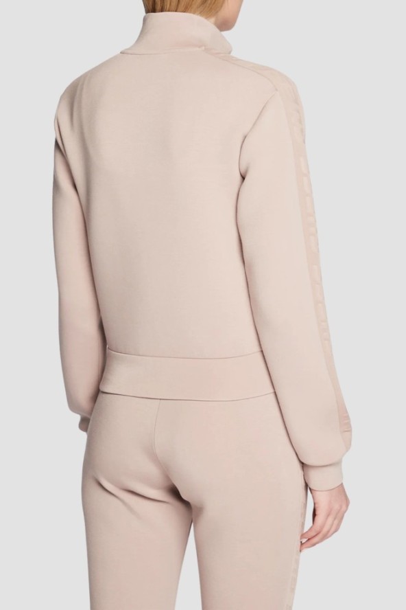 GUESS Różowa bluza damska z lampasami New Allie Scuba, Rozmiar S