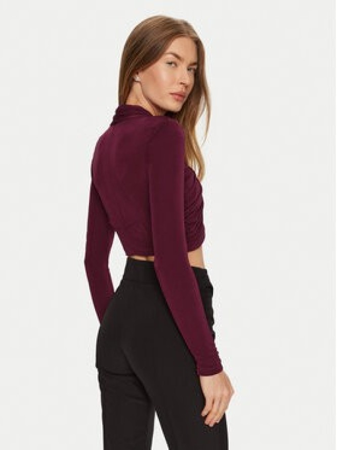 Bardot Bluzka 58746TB Bordowy Slim Fit