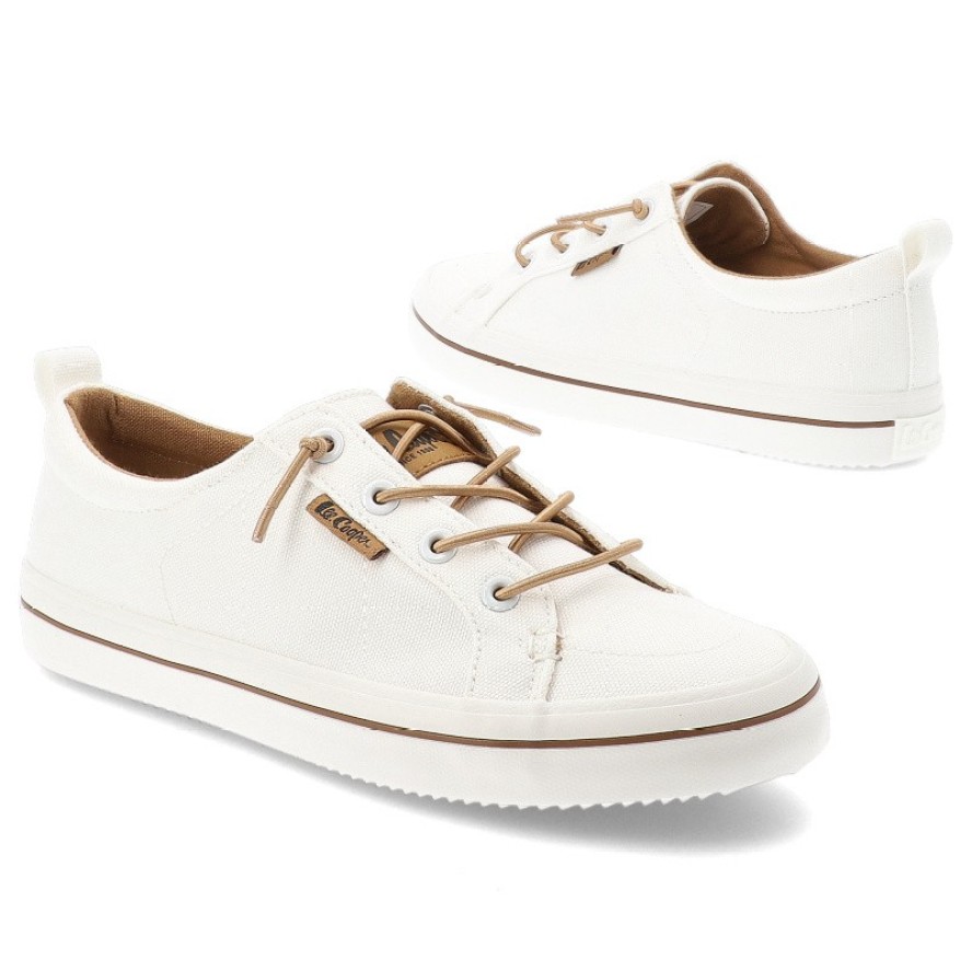 Trampki damskie Lee Cooper, cholewka z materiału tekstylnego wiązanie z przodu sportowy fason, białe, LCW-26-02-4058L SVL-629