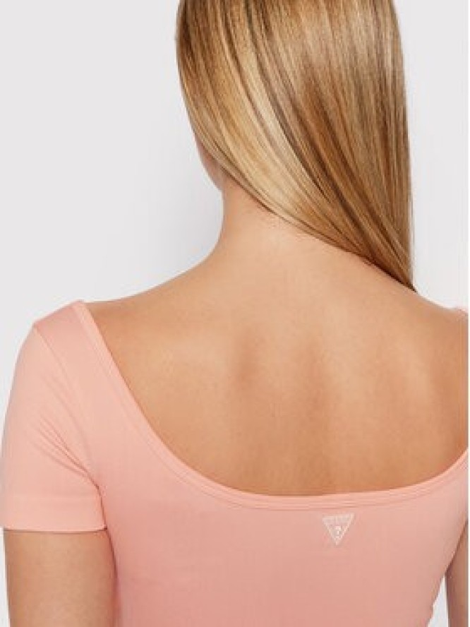 Guess Bluzka V2RP13 ZZ04S Różowy Slim Fit