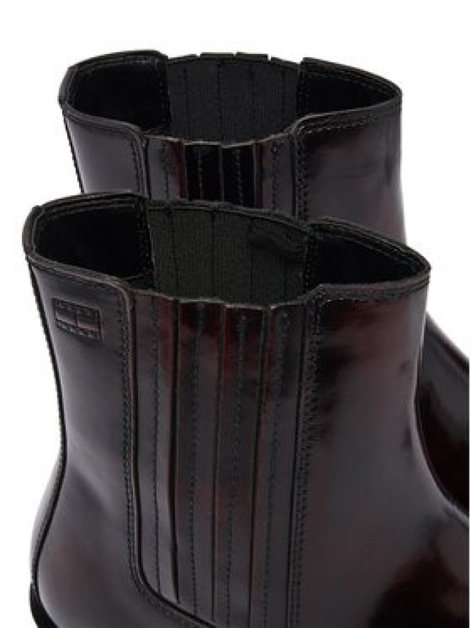 Tommy Jeans Sztyblety Tjw Brushed Leather Cowboy Boots EN0EN03077 Brązowy ciemny