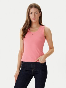 Tommy Jeans Top Essential DW0DW20673 Różowy Slim Fit