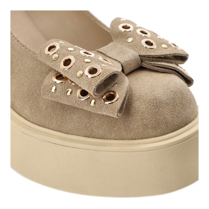 Beżowe Półbuty Karino Stylowe Obuwie Damskie Na Obcasie