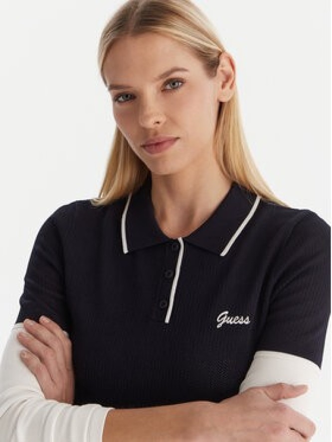 Guess Polo V5GP00Z3D60 Granatowy Slim Fit