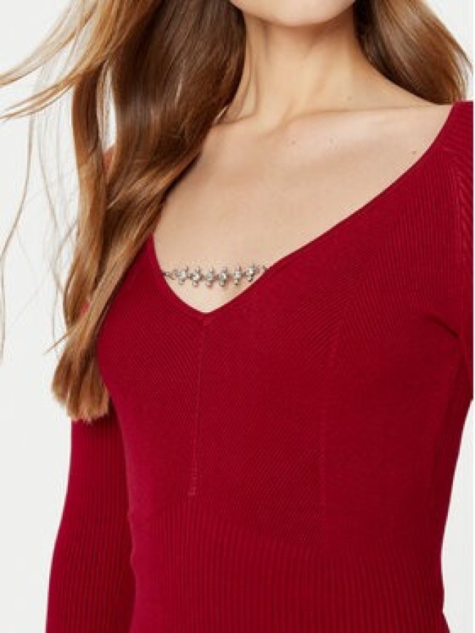 Guess Sukienka dzianinowa W5RK07 Z2YJ2 Czerwony Regular Fit