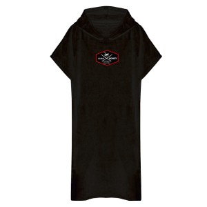 Poncho surfingowe dla dorosłych – bawełna organiczna – (Czarny)