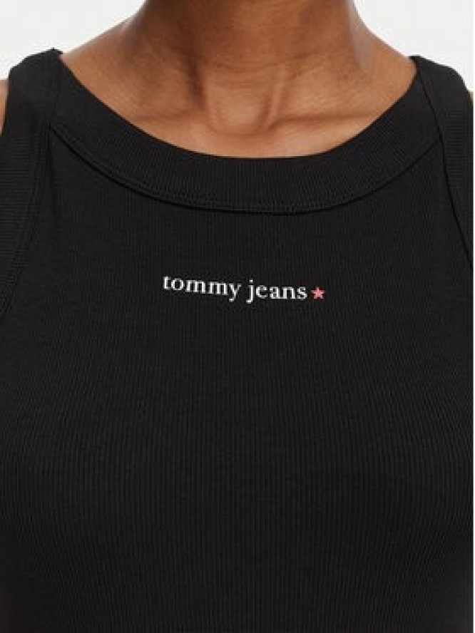 Tommy Jeans Top Ess Logo 1 DW0DW22806 Czarny Slim Fit