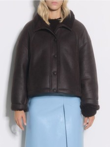 Kurtka z kożuchem - ciemnobrązowy